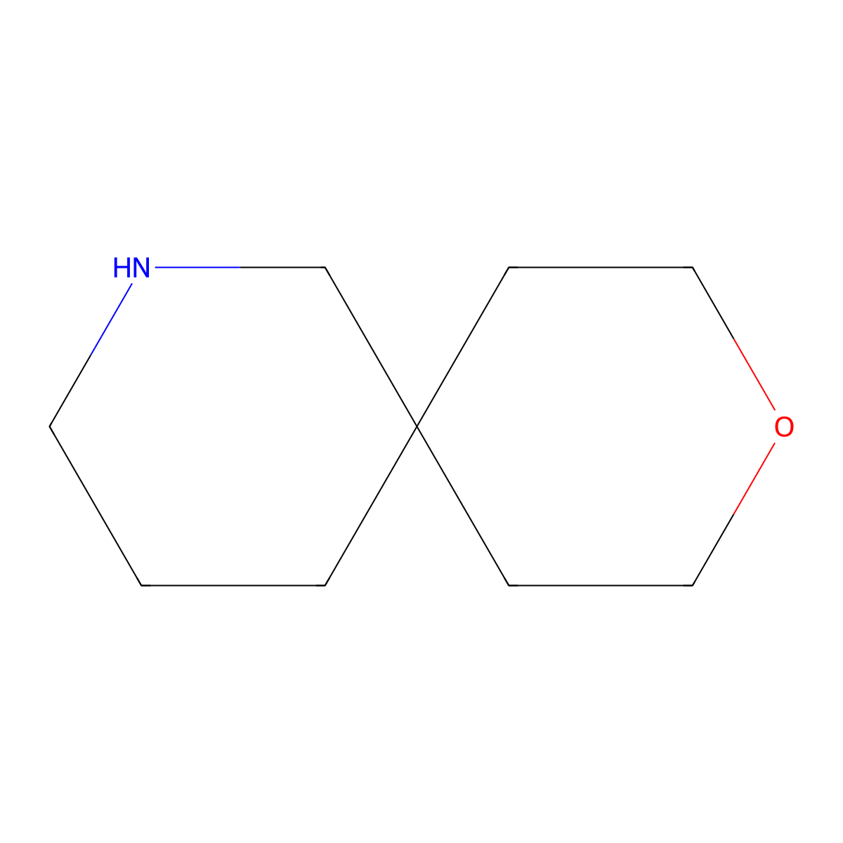 9-Oxa-2-azaspiro(5.5)undecane molecular structure, CAS 57289-77-7