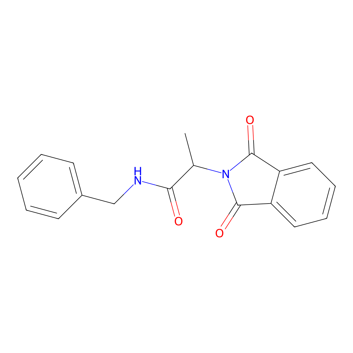 N-benzyl-2-(1,3-dioxoisoindol-2-yl)propanamide molecular structure, CAS 5729-01-1
