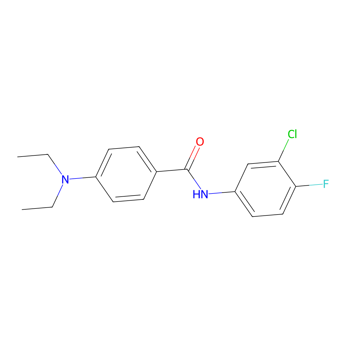n-(3-Chloro-4-fluorophenyl)-4-(diethylamino)benzamide molecular structure, CAS 5729-11-3