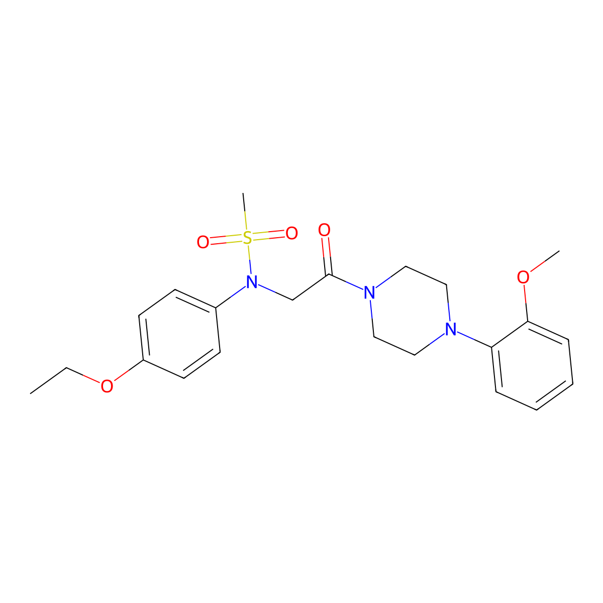 N-(4-ethoxyphenyl)-N-[2-[4-(2-methoxyphenyl)piperazin-1-yl]-2-oxoethyl]methanesulfonamide molecular structure, CAS 5729-66-8