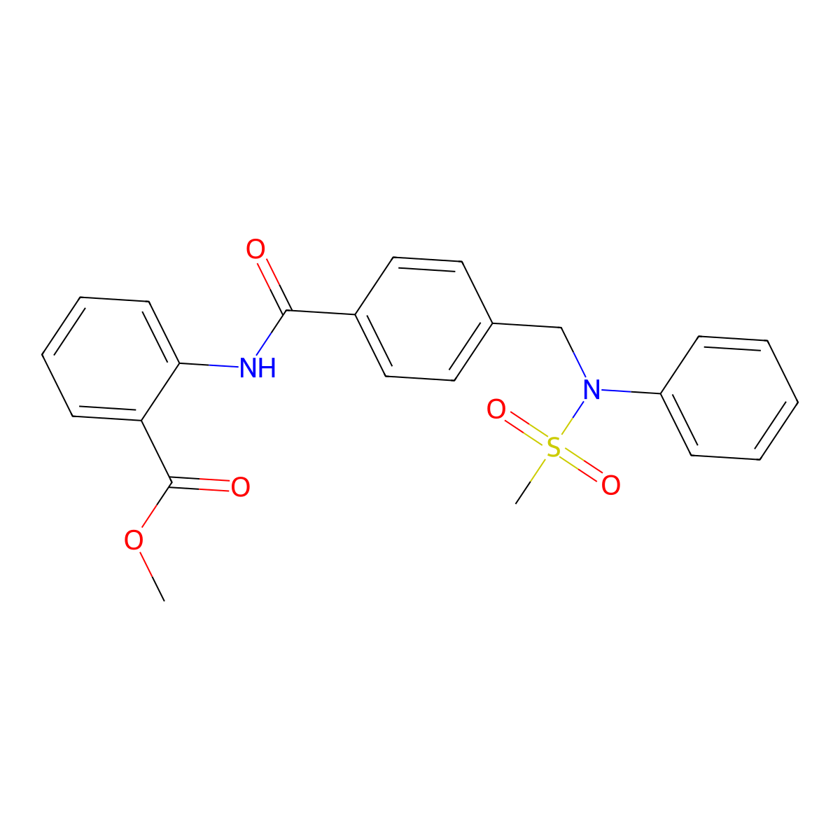 Methyl 2-[[4-[(methylsulfonyl-phenyl-amino)methyl]benzoyl]amino]benzoate molecular structure, CAS 5729-77-1