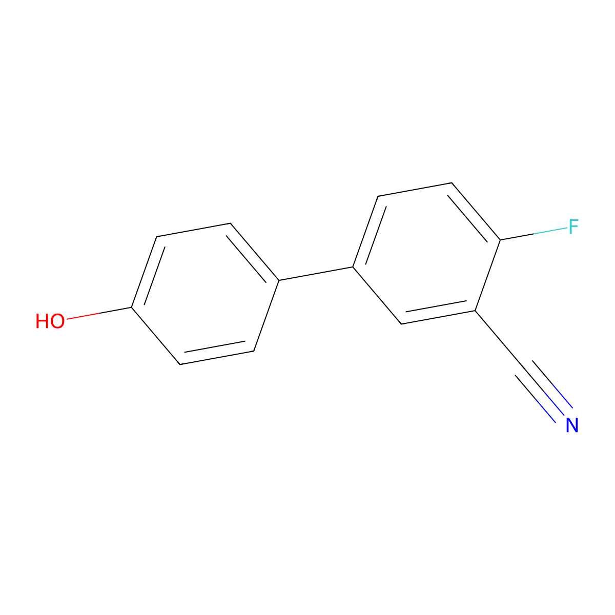 4-Fluoro-4'-hydroxy-1,1'-biphenyl-3-carbonitrile molecular structure, CAS 572909-32-1