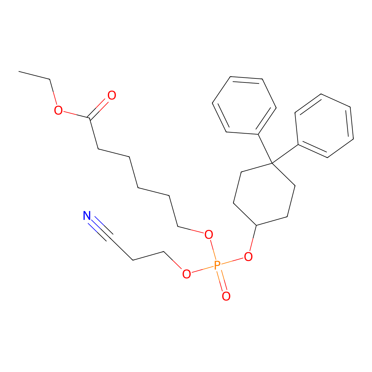 Ethyl 6-[(2-Cyanoethoxy)(4,4-diphenylcyclohexyloxy)phosphoryloxy]hexanoate molecular structure, CAS 572913-59-8