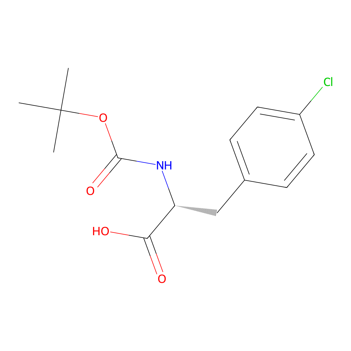 N-Boc-4-chloro-D-phenylalanine molecular structure, CAS 57292-44-1