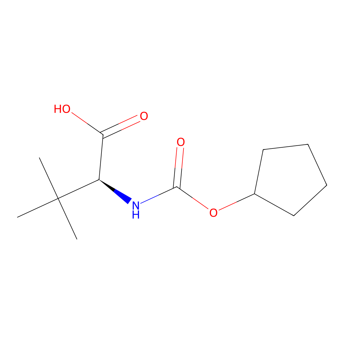 (S)-2-Cyclopentyloxycarbonylamino-3,3-dimethyl-butyric acid molecular structure, CAS 572924-00-6