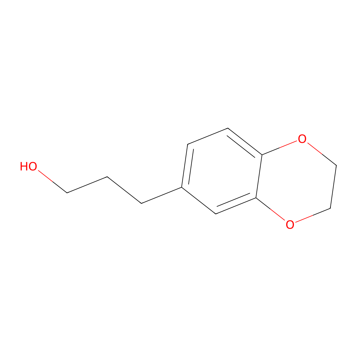 3-(2,3-Dihydro-1,4-benzodioxin-6-yl)propan-1-ol molecular structure, CAS 57293-21-7