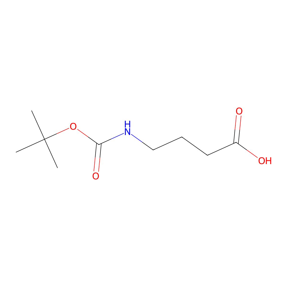 4-(((Tert-butoxy)carbonyl)amino)butanoic acid molecular structure, CAS 57294-38-9