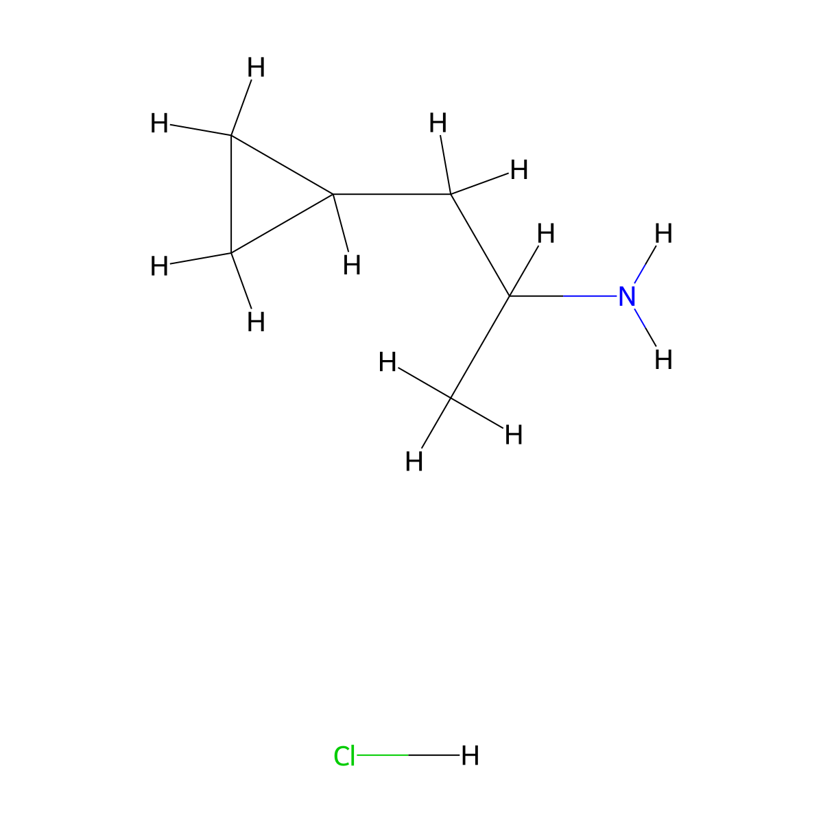 1-Cyclopropylpropan-2-amine hydrochloride molecular structure, CAS 57294-58-3