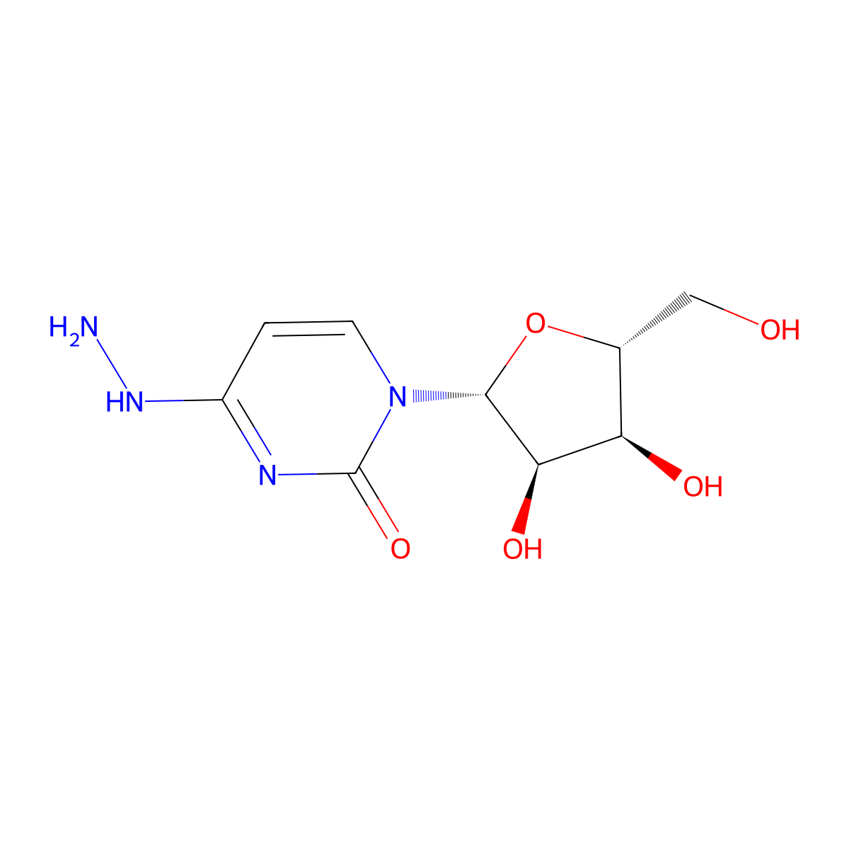 Uridine 4-hydrazone molecular structure, CAS 57294-74-3