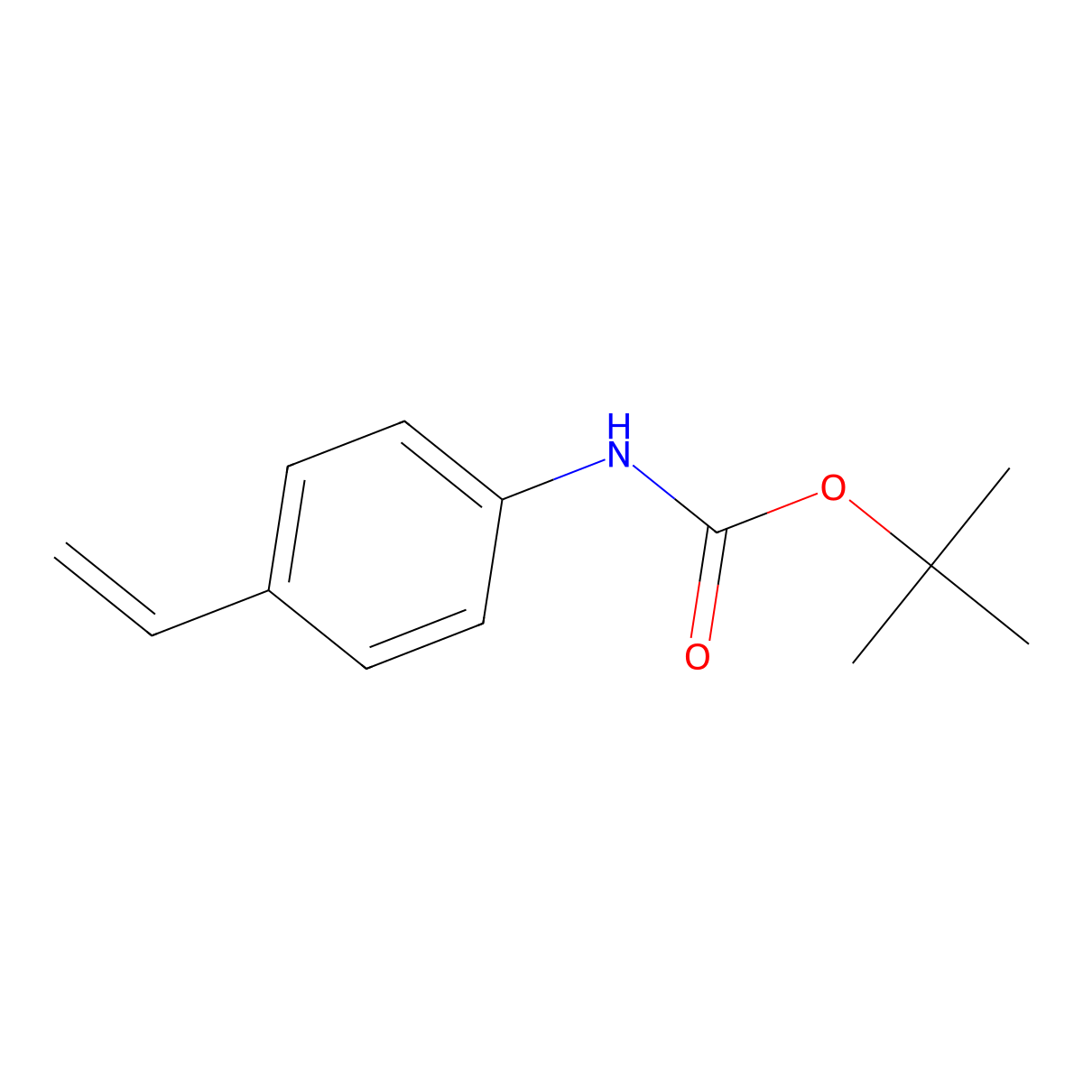 Tert-butyl (4-ethenylphenyl)carbamate molecular structure, CAS 57295-14-4