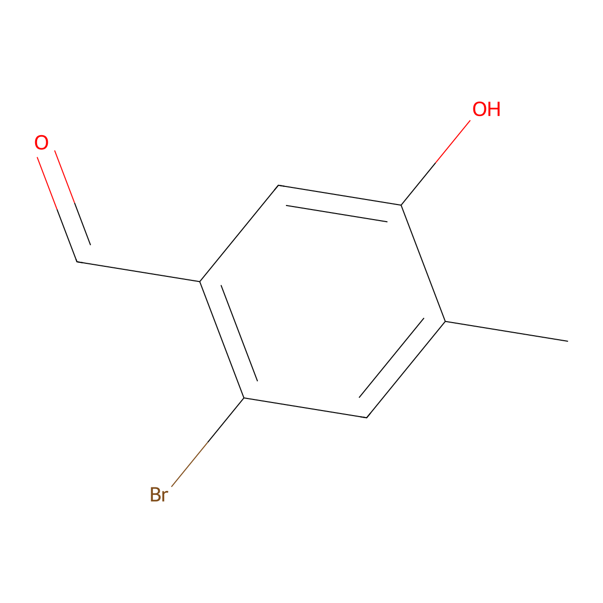 2-Bromo-5-hydroxy-4-methylbenzaldehyde molecular structure, CAS 57295-31-5