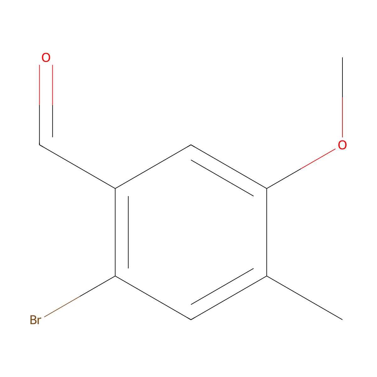 Benzaldehyde, 2-bromo-5-methoxy-4-methyl- molecular structure, CAS 57295-32-6