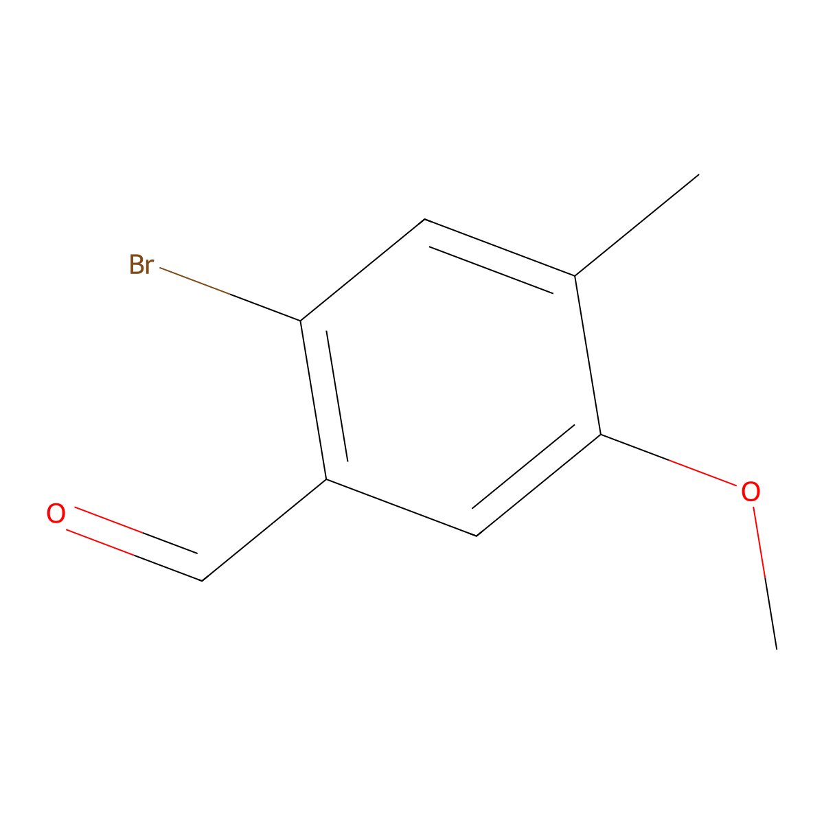 Benzaldehyde, 2-bromo-5-methoxy-4-methyl- molecular structure, CAS 57295-32-6