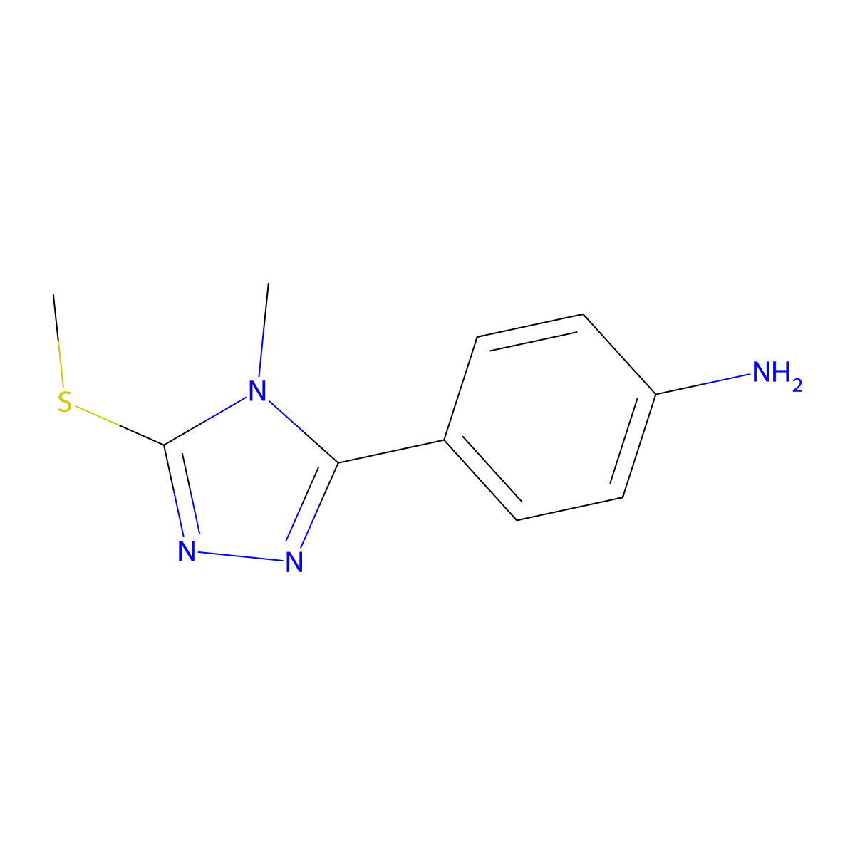 4-(4-Methyl-5-methylsulfanyl-1,2,4-triazol-3-yl)aniline molecular structure, CAS 57295-64-4