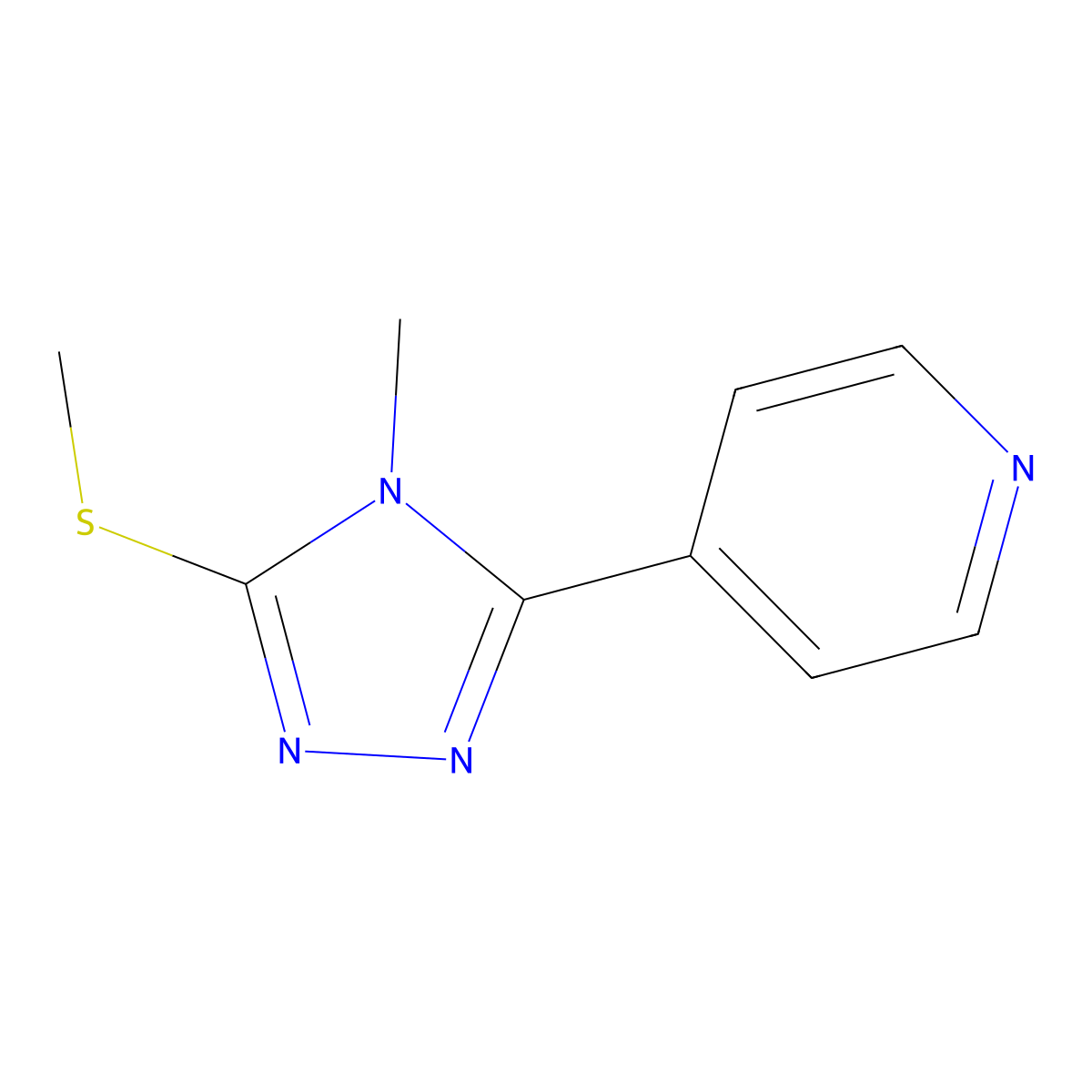 4-(4-Methyl-5-(methylthio)-4H-1,2,4-triazol-3-yl)pyridine molecular structure, CAS 57295-67-7