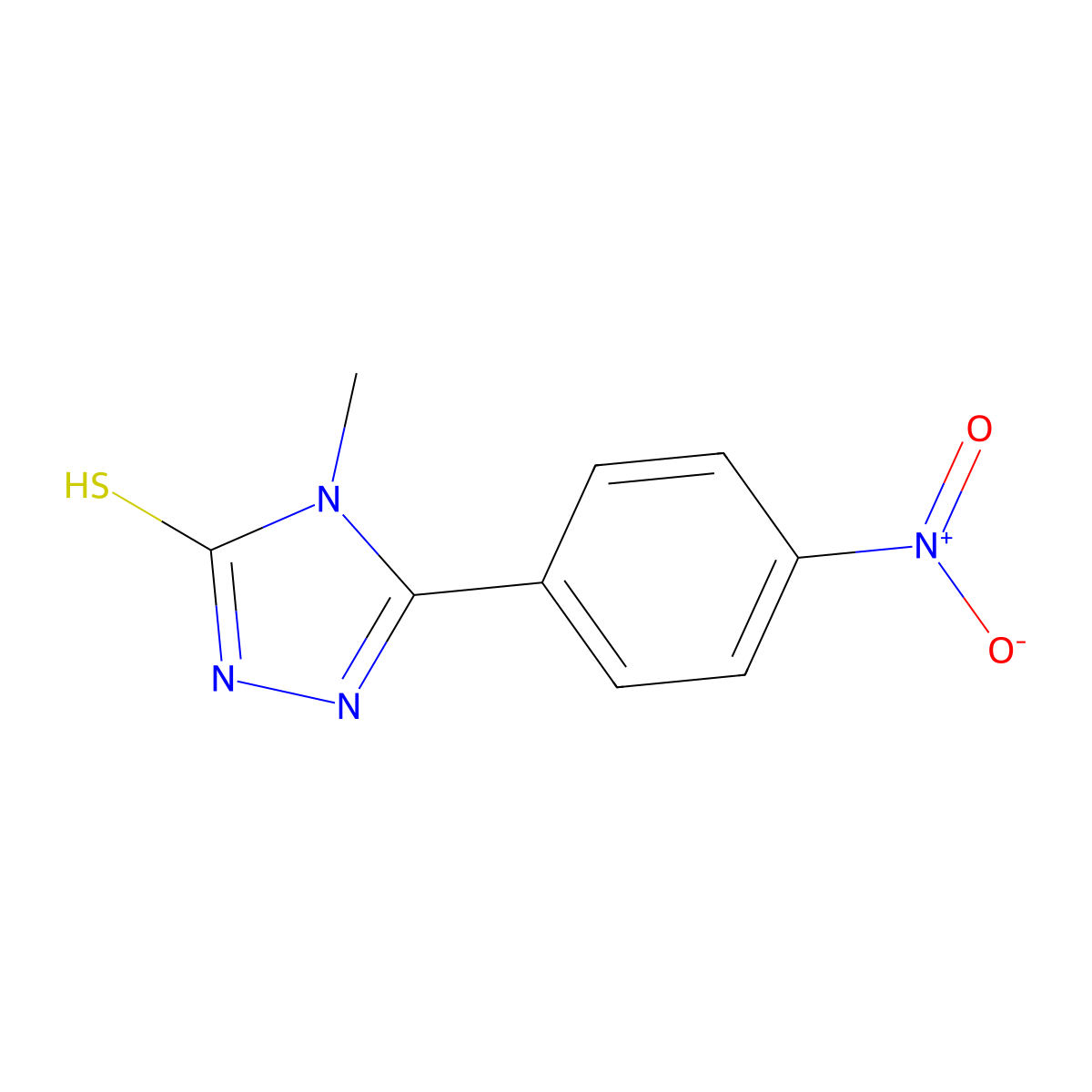 4-methyl-5-(4-nitrophenyl)-4H-1,2,4-triazole-3-thiol molecular structure, CAS 57295-74-6