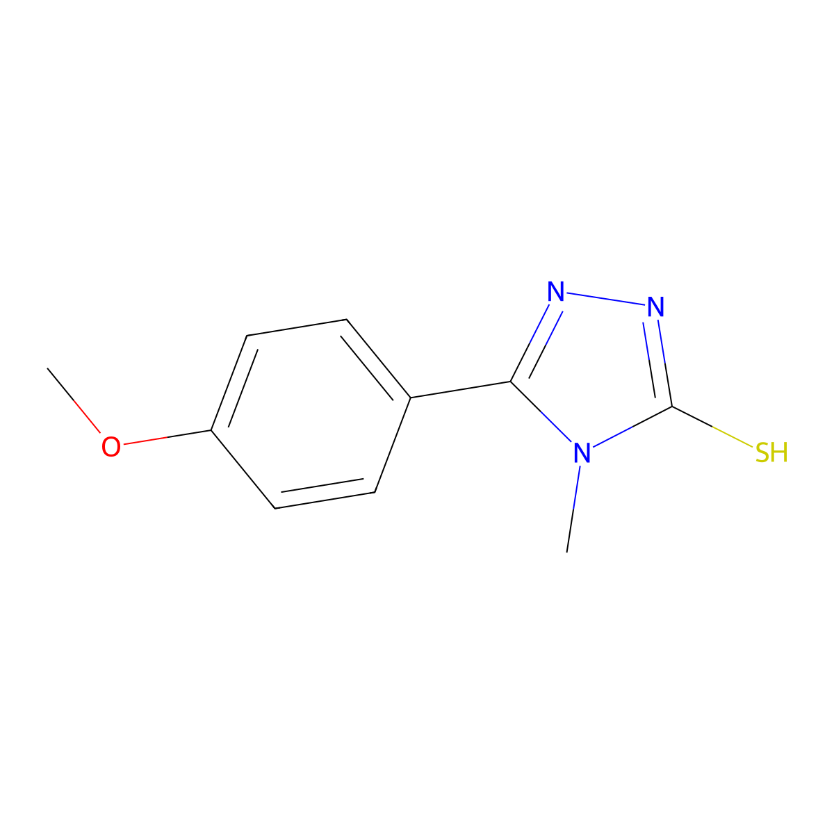 5-(4-methoxyphenyl)-4-methyl-4H-1,2,4-triazole-3-thiol molecular structure, CAS 57295-83-7
