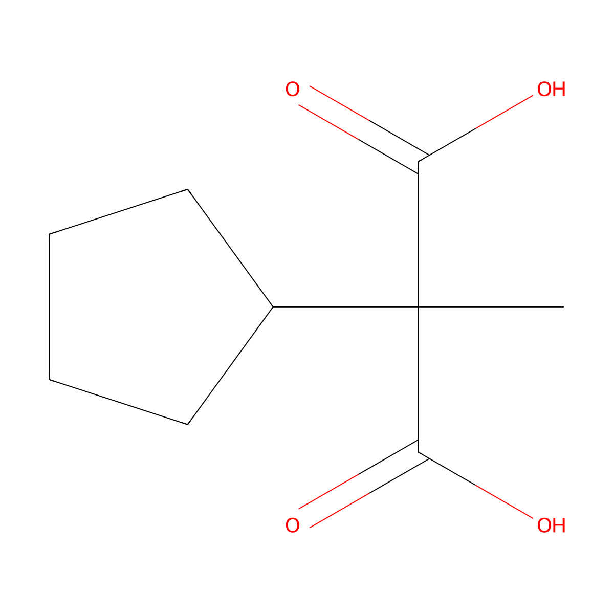 2-Cyclopentyl-2-methylpropanedioic acid molecular structure, CAS 57296-56-7