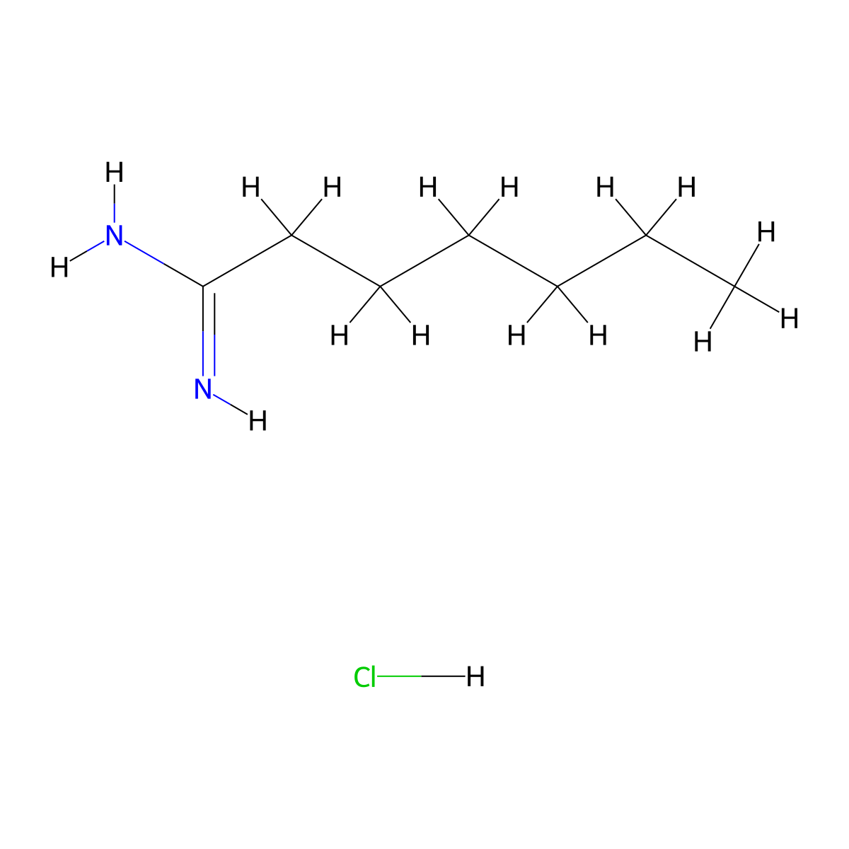 Heptanimidamide hydrochloride molecular structure, CAS 57297-28-6