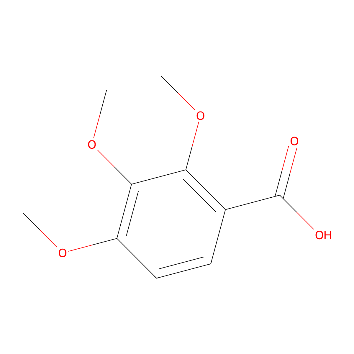 2,3,4-Trimethoxybenzoic acid molecular structure, CAS 573-11-5