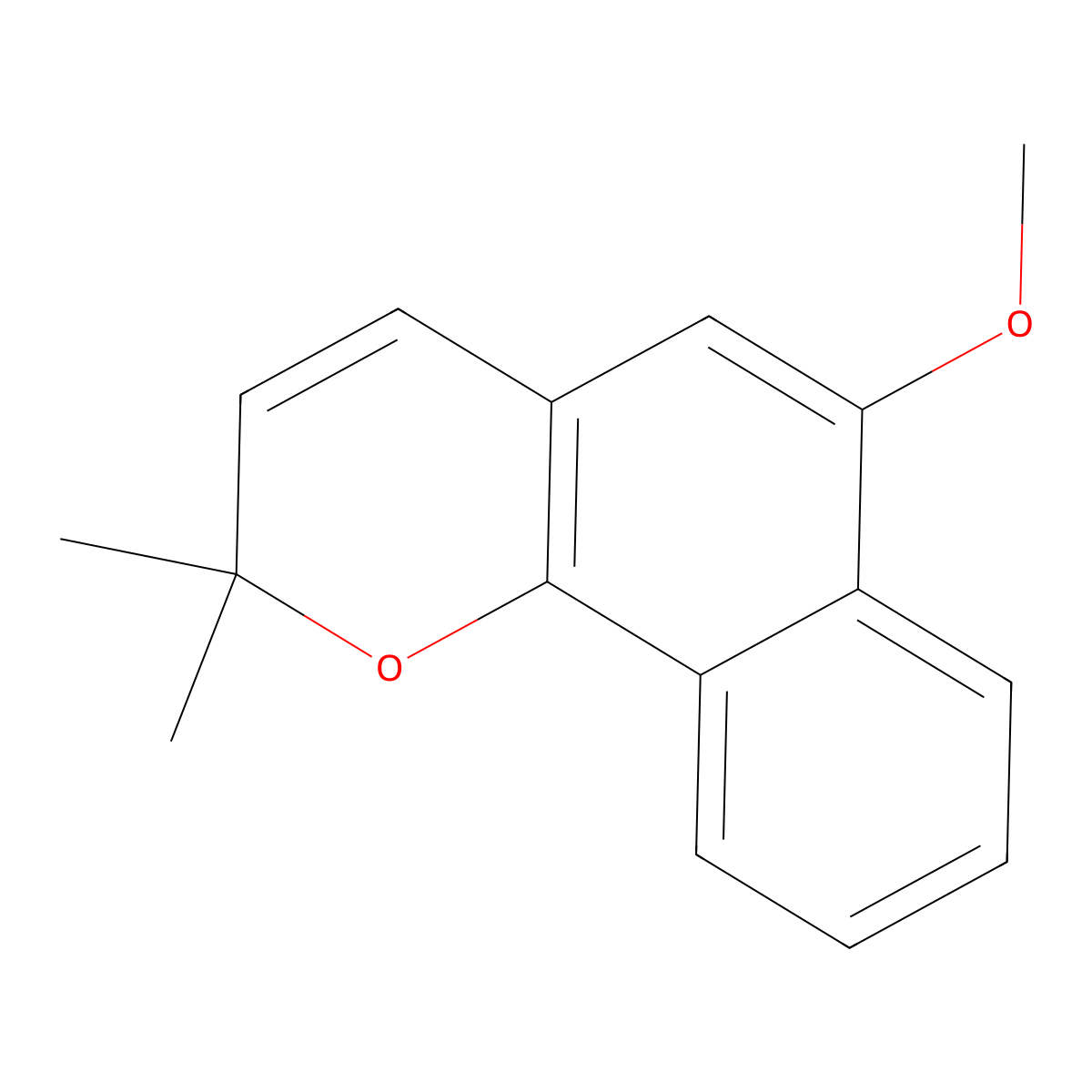 6-Methoxy-2,2-dimethyl-2H-naphtho(1,2-b)pyran molecular structure, CAS 573-13-7