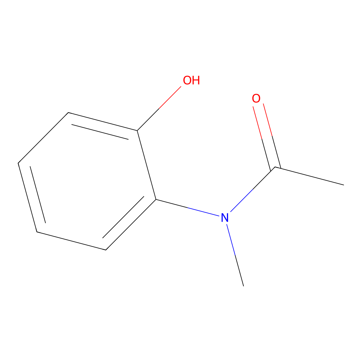 N-(2-Hydroxyphenyl)-N-methylacetamide molecular structure, CAS 573-27-3