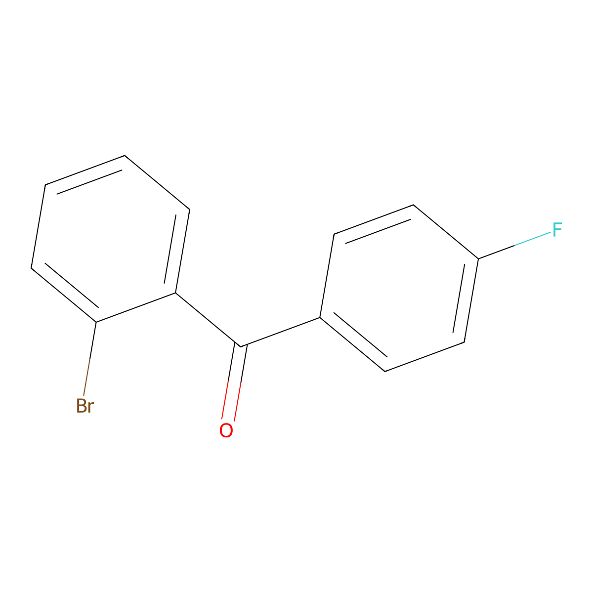 (2-Bromophenyl)(4-fluorophenyl)methanone molecular structure, CAS 573-46-6