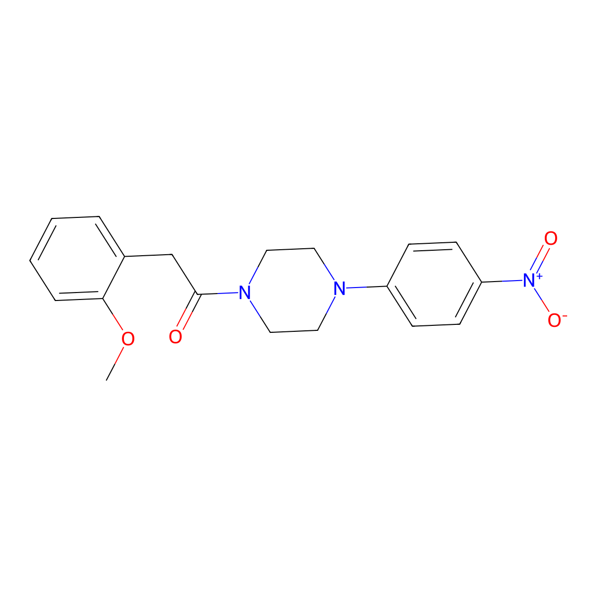 2-(2-Methoxyphenyl)-1-[4-(4-nitrophenyl)piperazin-1-yl]ethanone molecular structure, CAS 5730-60-9