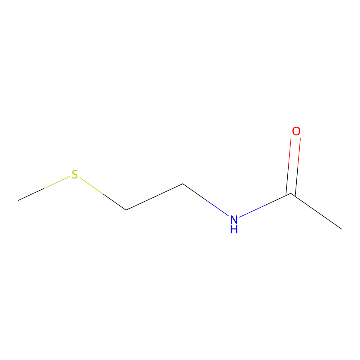 N-(2-methylsulfanylethyl)acetamide molecular structure, CAS 57302-28-0