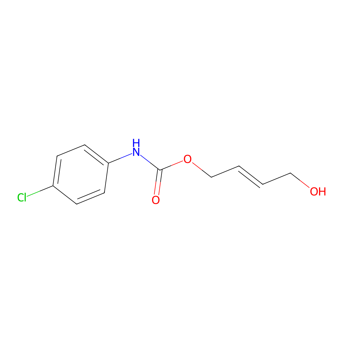 (E)-4-hydroxy-2-butenyl N-(4-chlorophenyl)carbamate molecular structure, CAS 57302-74-6