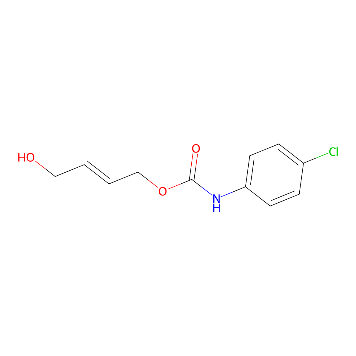 (E)-4-hydroxy-2-butenyl N-(4-chlorophenyl)carbamate molecular structure, CAS 57302-74-6