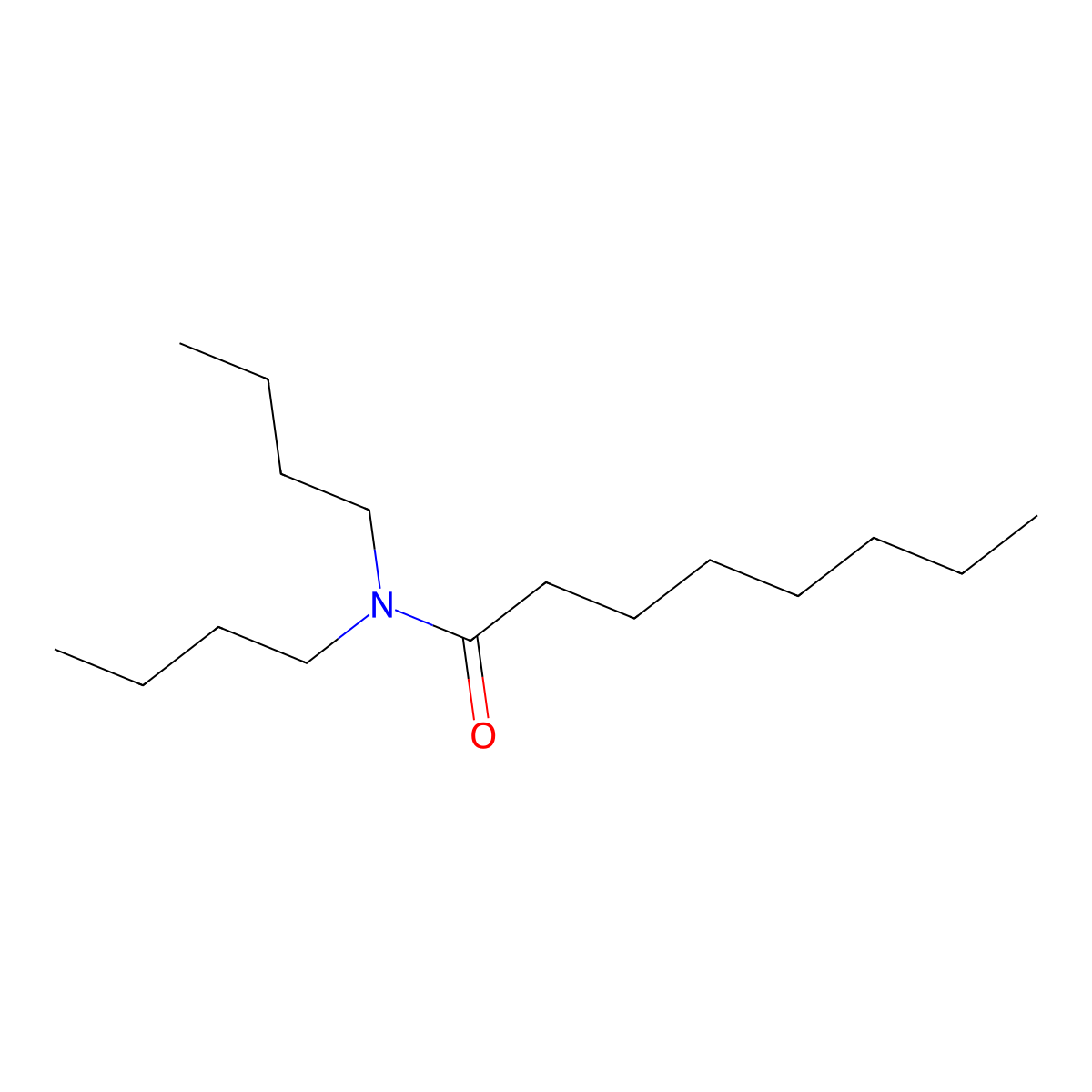 N,N-Dibutyloctanamide molecular structure, CAS 57303-23-8