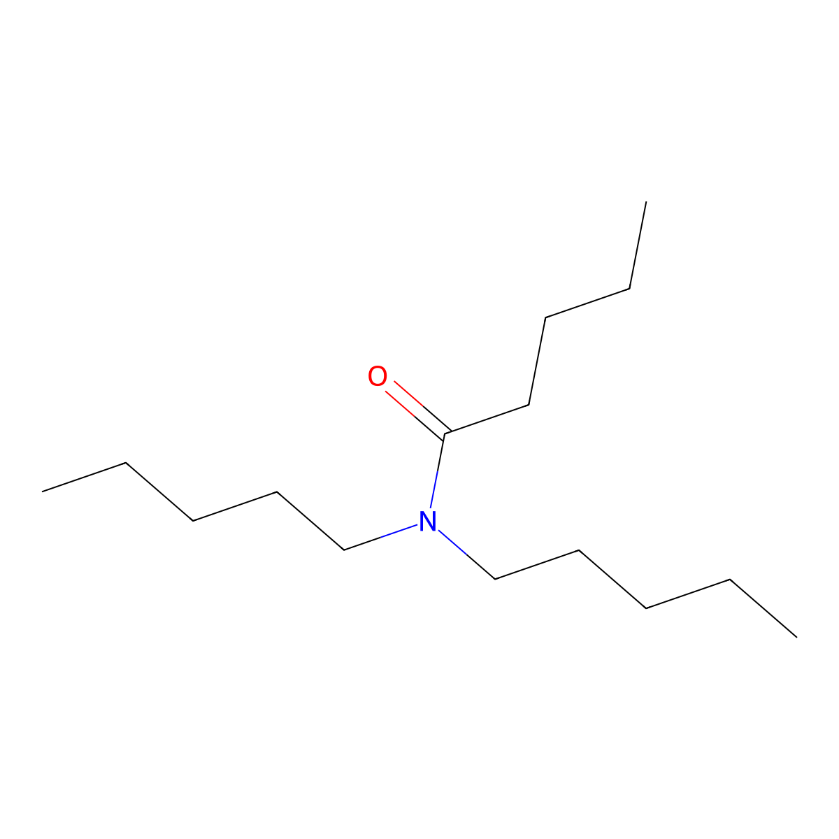 N,N-dipentylpentanamide molecular structure, CAS 57303-30-7