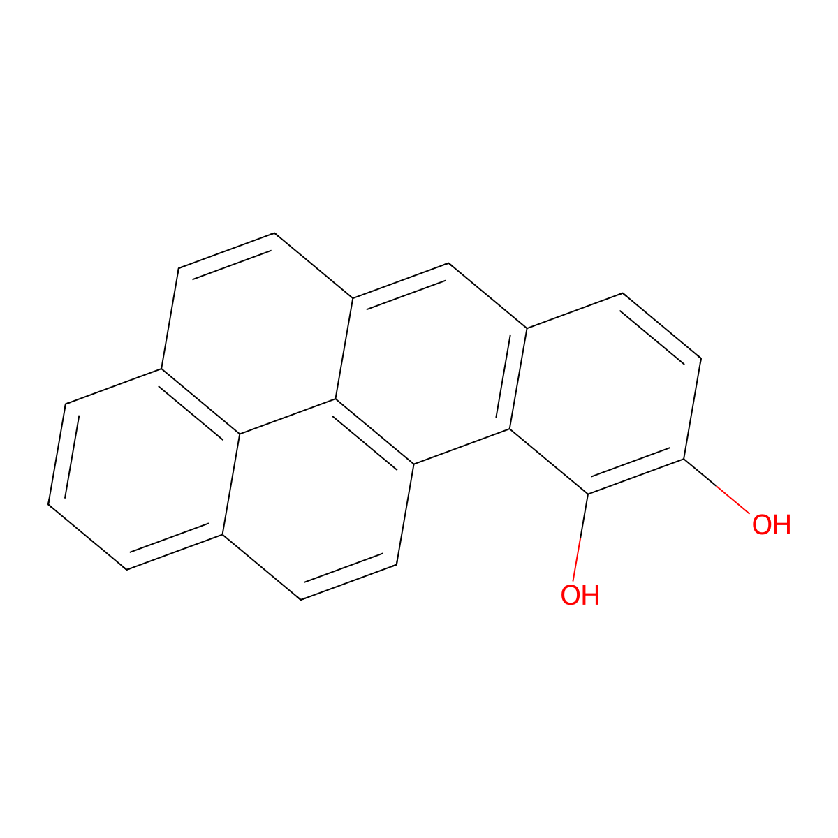Benzo[a]pyrene-9,10-diol molecular structure, CAS 57303-98-7