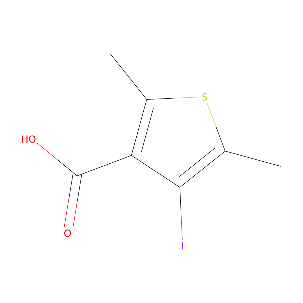 4-Iodo-2,5-dimethylthiophene-3-carboxylic acid molecular structure, CAS 57308-97-1