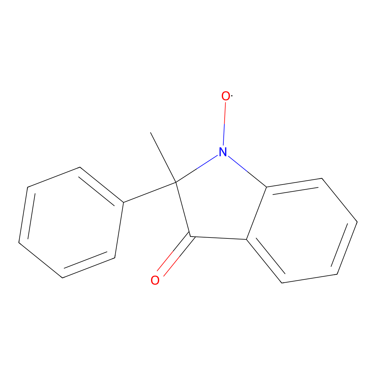 2-Methyl-3-oxo-2-phenyl-2,3-dihydro-1H-indol-1-yloxy molecular structure, CAS 57309-27-0