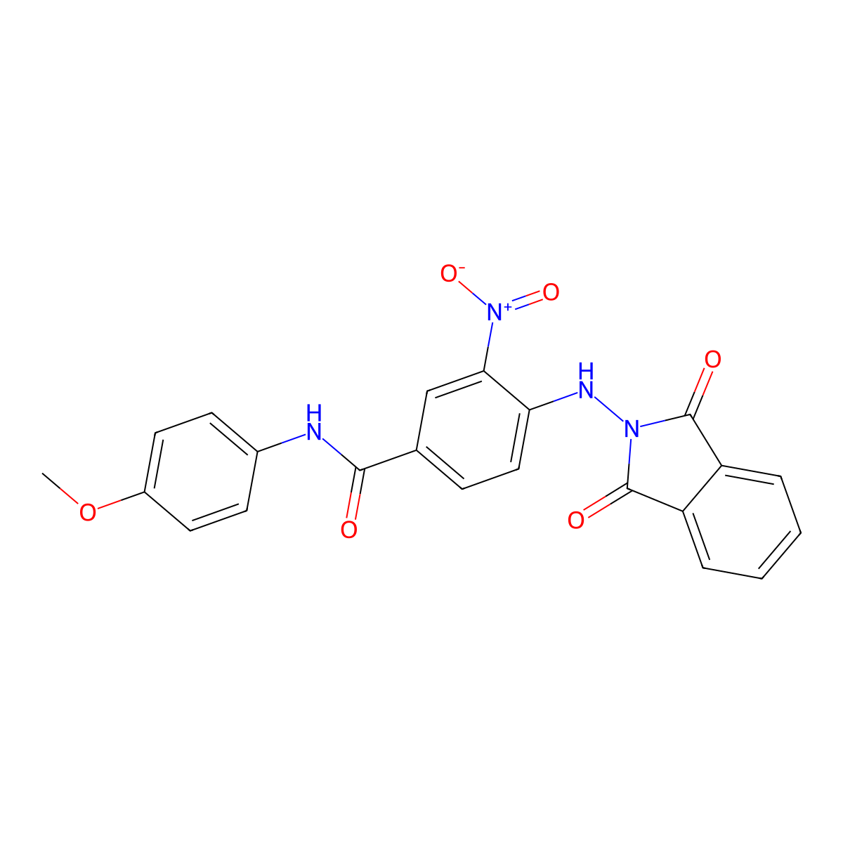4-[(1,3-dioxoisoindol-2-yl)amino]-N-(4-methoxyphenyl)-3-nitrobenzamide molecular structure, CAS 5731-77-1