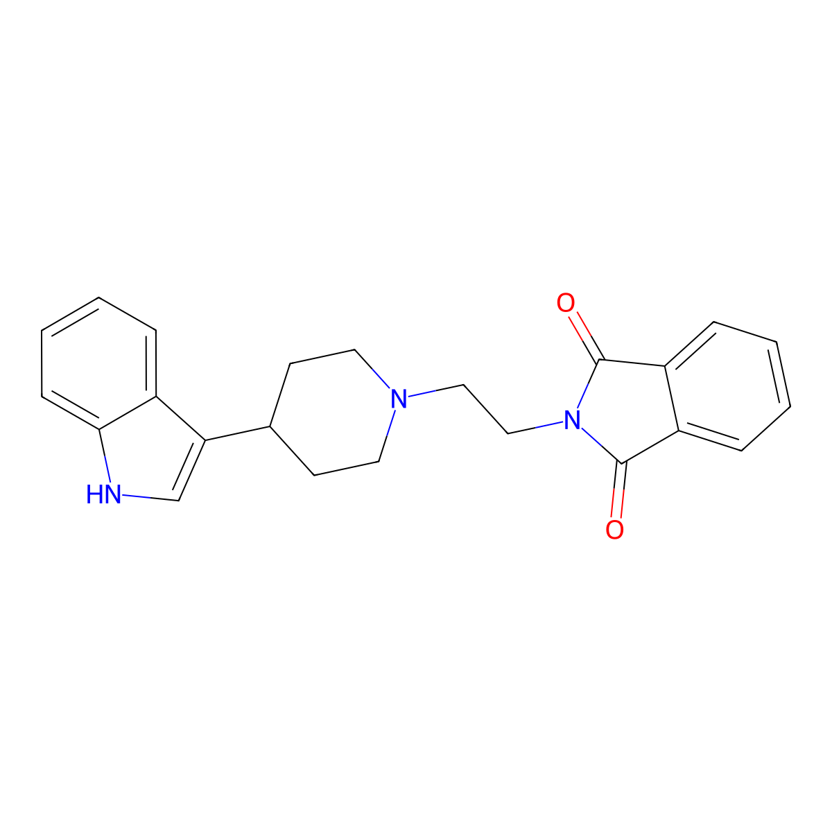 4-(3-Indolyl)-1-(2-phthalimidoethyl)piperidine molecular structure, CAS 57311-64-5