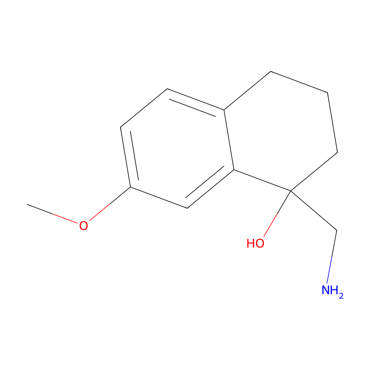 1-(Aminomethyl)-7-methoxy-1,2,3,4-tetrahydronaphthalen-1-ol molecular structure, CAS 57314-43-9