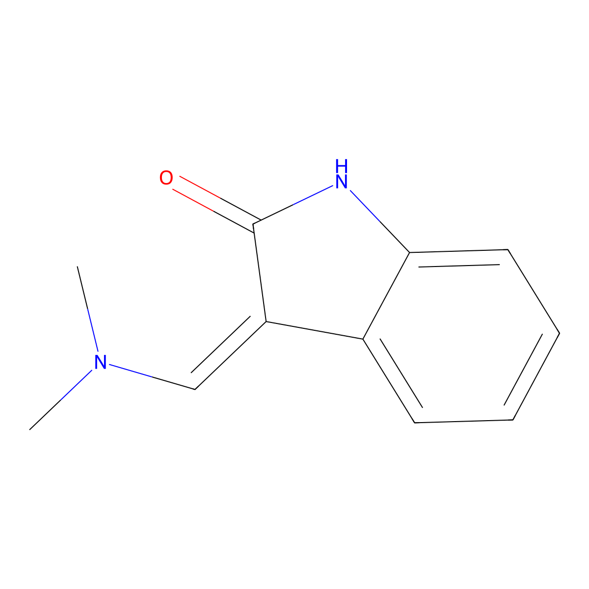 (3Z)-3-[(dimethylamino)methylene]-1,3-dihydro-2H-indol-2-one molecular structure, CAS 57315-91-0