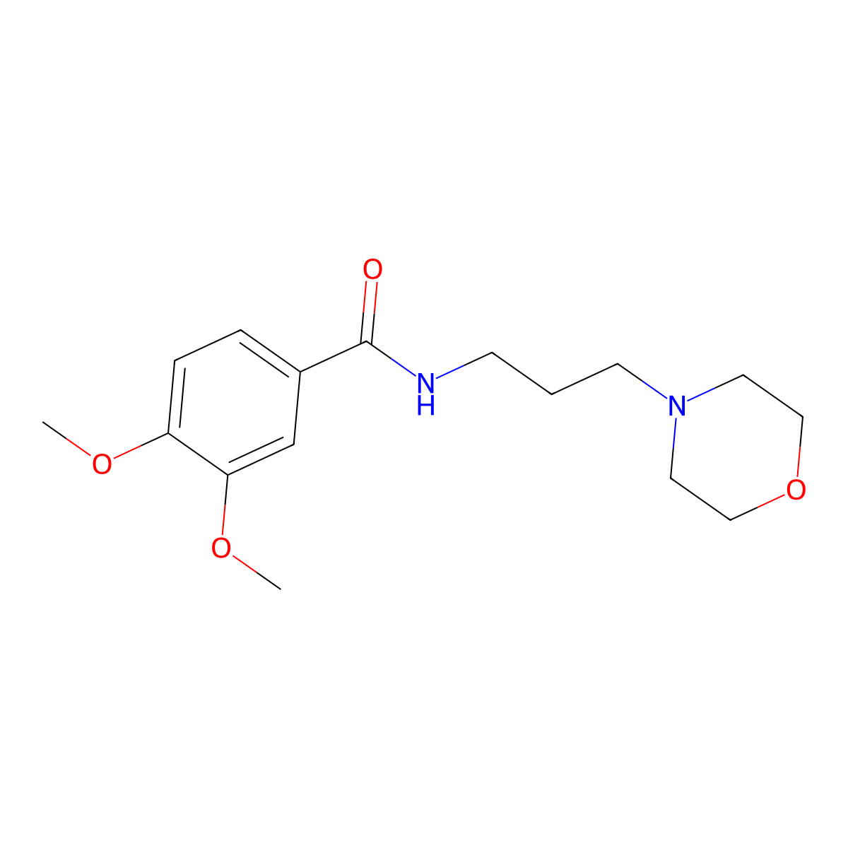 3,4-dimethoxy-N-(3-morpholin-4-ylpropyl)benzamide molecular structure, CAS 57319-01-4