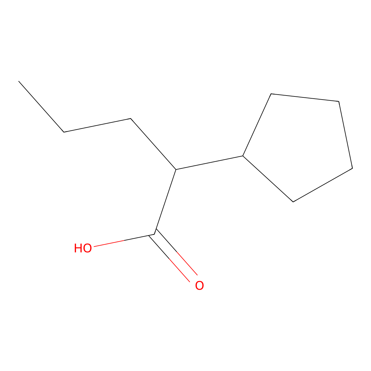 2-Cyclopentylpentanoic acid molecular structure, CAS 5732-83-2