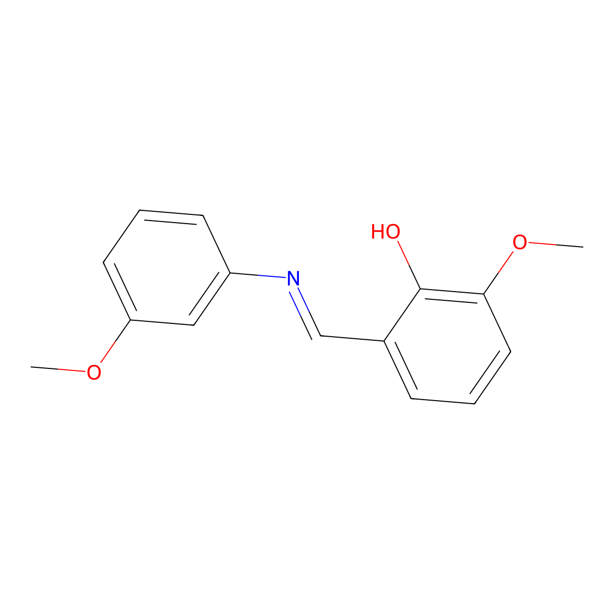 2-methoxy-6-{(E)-[(3-methoxyphenyl)imino]methyl}phenol molecular structure, CAS 57322-37-9