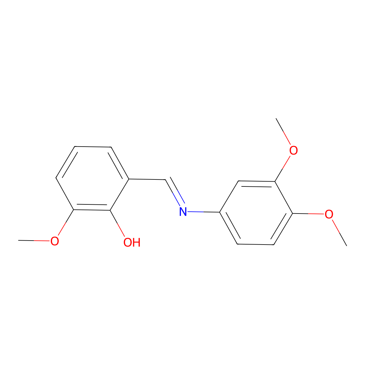 2-{(E)-[(3,4-dimethoxyphenyl)imino]methyl}-6-methoxyphenol molecular structure, CAS 57322-38-0
