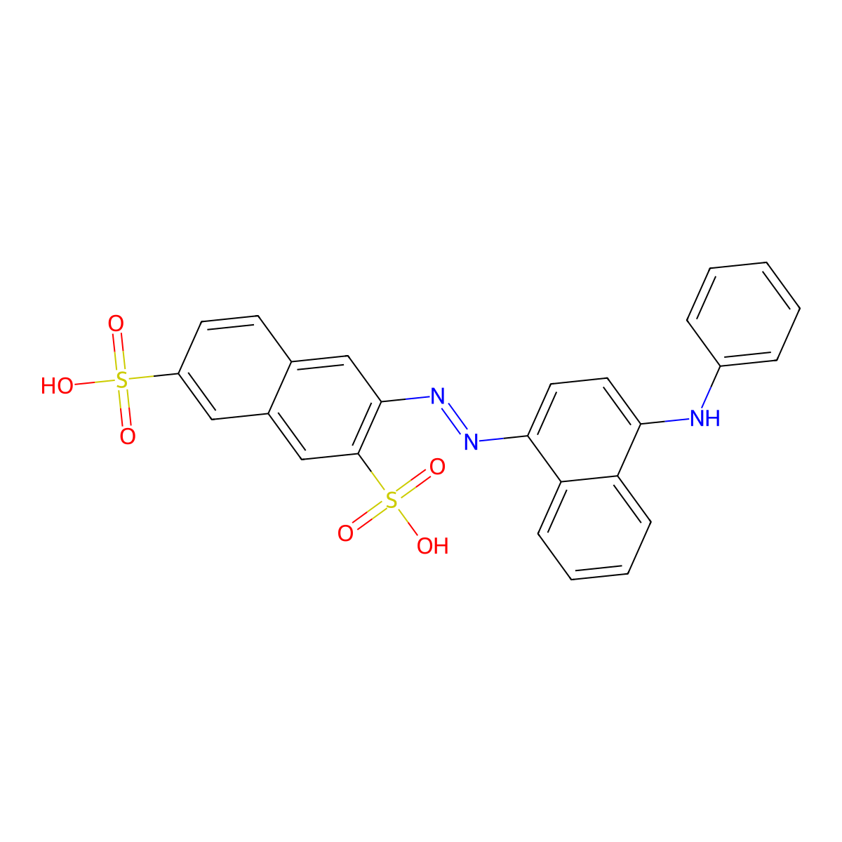 2,7-Naphthalenedisulfonic acid, 3-[2-[4-(phenylamino)-1-naphthalenyl]diazenyl]- molecular structure, CAS 57322-42-6
