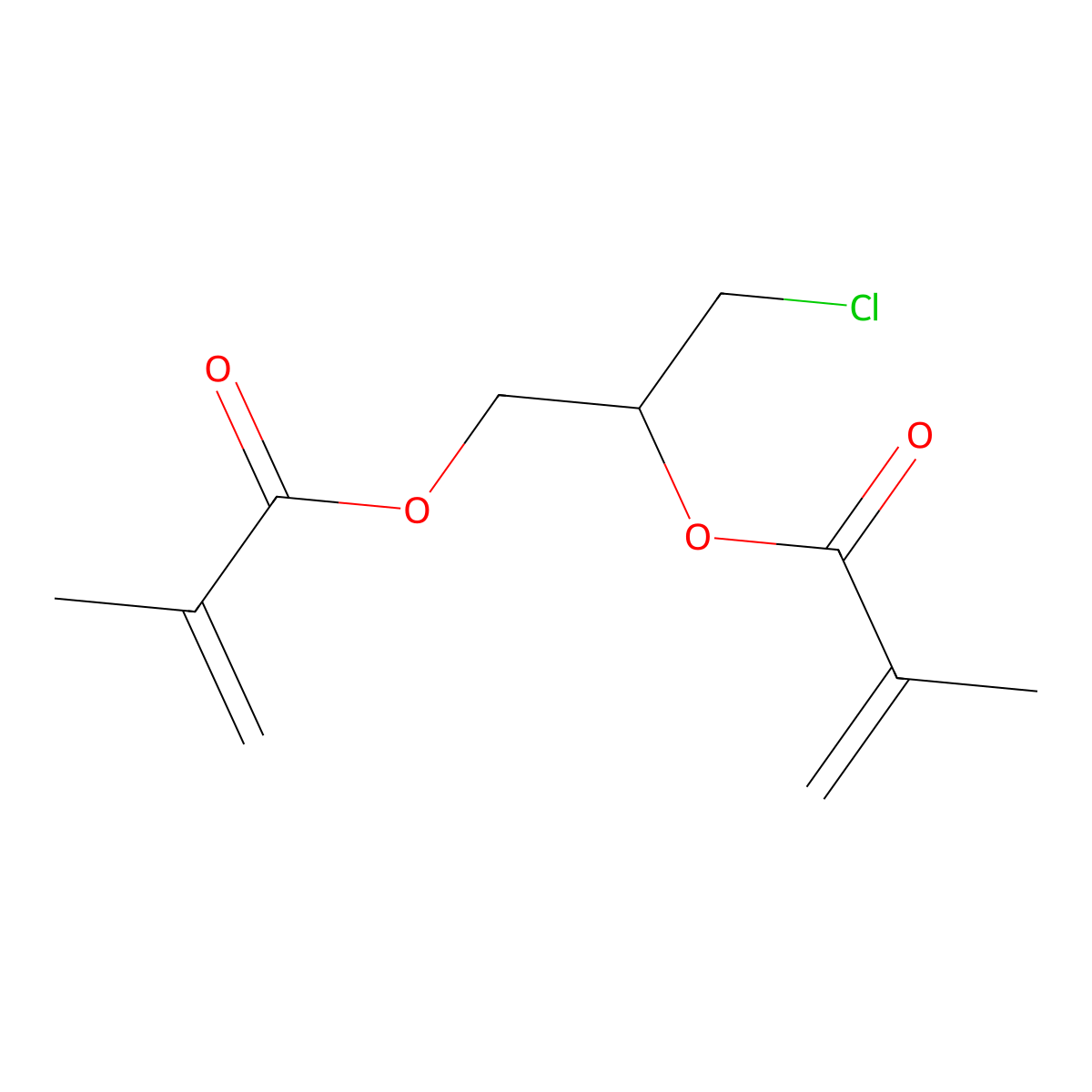 2-Propenoic acid, 2-methyl-, 1,1'-(1-(chloromethyl)-1,2-ethanediyl) ester molecular structure, CAS 57322-59-5