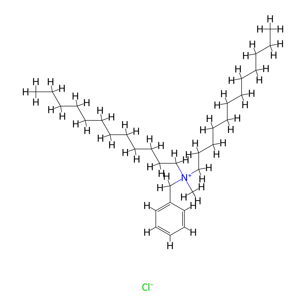 Didodecyl methyl benzyl ammonium chloride molecular structure, CAS 57322-85-7