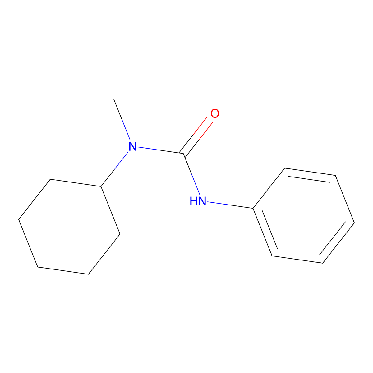 1-Cyclohexyl-1-methyl-3-phenylurea molecular structure, CAS 57322-97-1