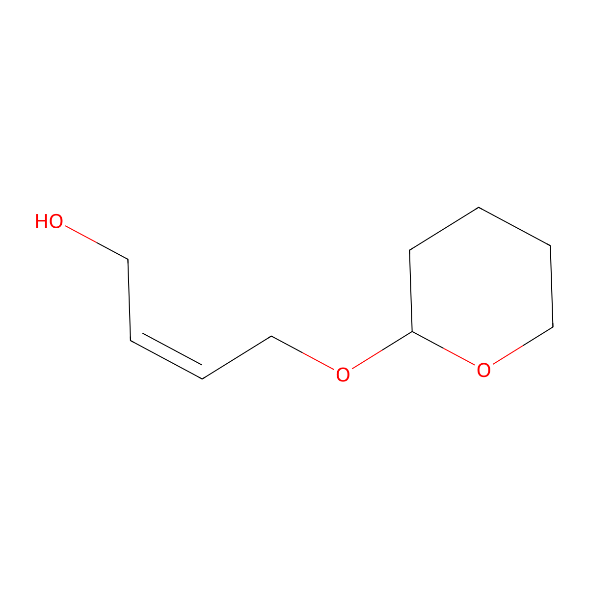 (Z)-4-(Tetrahydro-2H-pyran-2-yl-oxy)but-2-en-1-ol molecular structure, CAS 57323-06-5