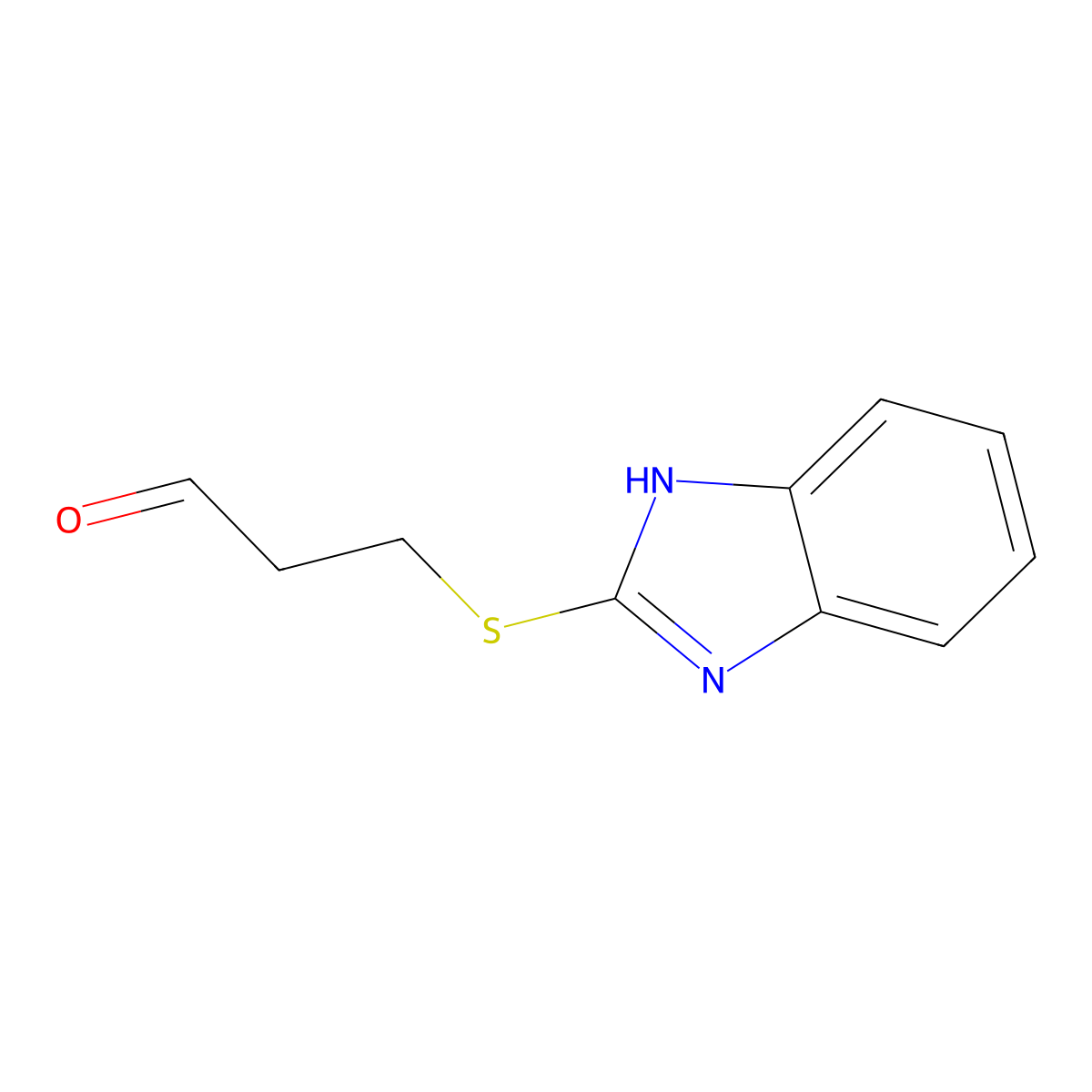 3-((1h-Benzo[d]imidazol-2-yl)thio)propanal molecular structure, CAS 57327-48-7